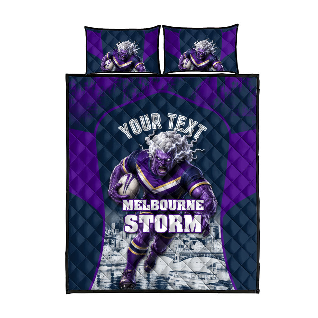 Personalised Sharks Rugby Quilt Bed Set Storm Monster Mascot City Skyline 3D Graphic