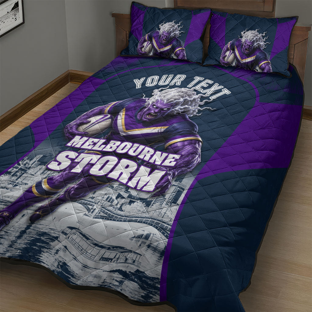 Personalised Sharks Rugby Quilt Bed Set Storm Monster Mascot City Skyline 3D Graphic
