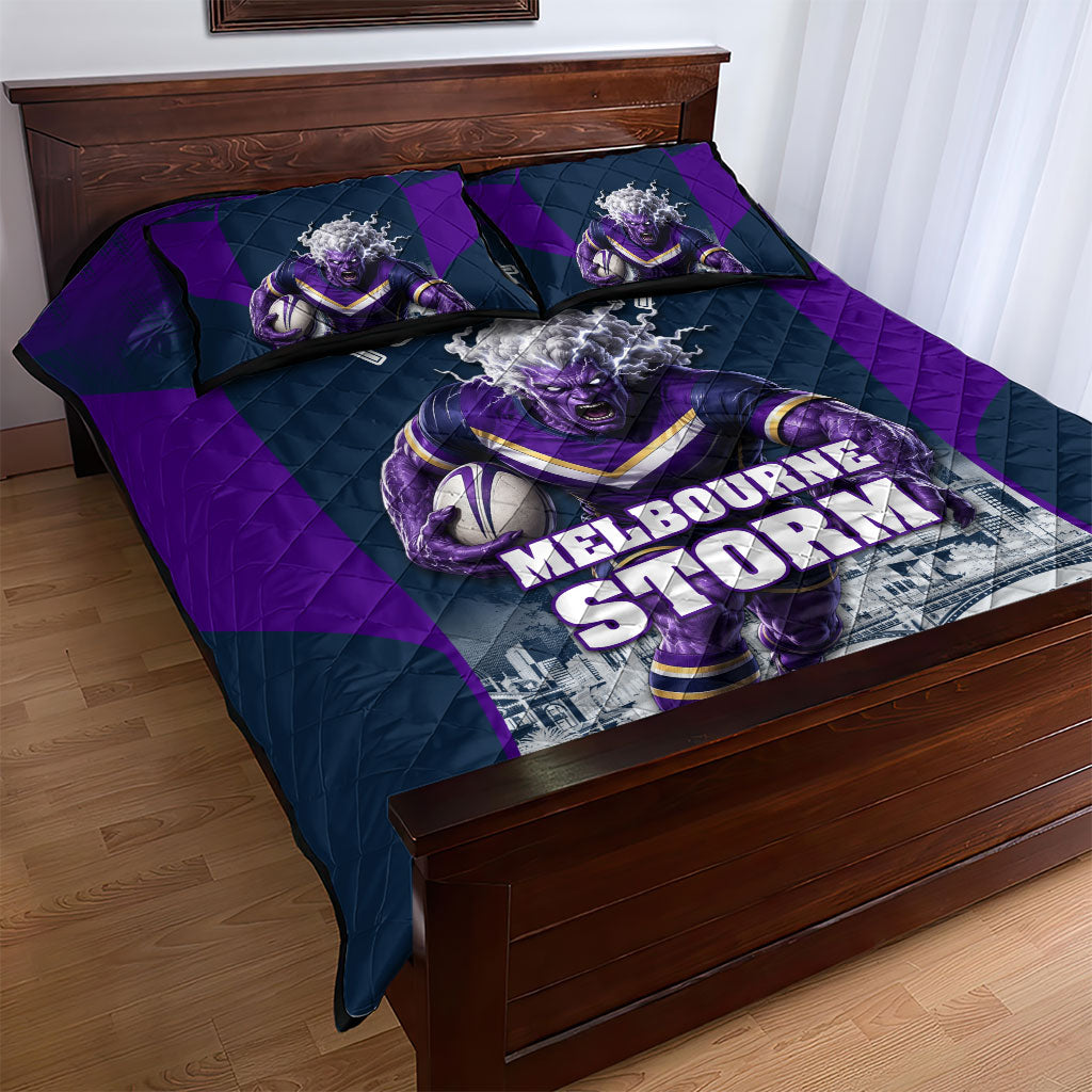 Personalised Sharks Rugby Quilt Bed Set Storm Monster Mascot City Skyline 3D Graphic