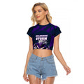 Personalised Sharks Rugby Raglan Cropped T Shirt Storm Monster Mascot City Skyline 3D Graphic