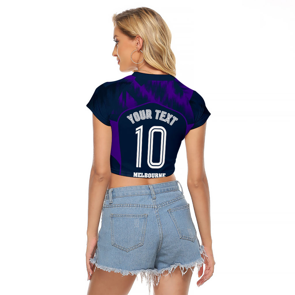 Personalised Sharks Rugby Raglan Cropped T Shirt Storm Monster Mascot City Skyline 3D Graphic