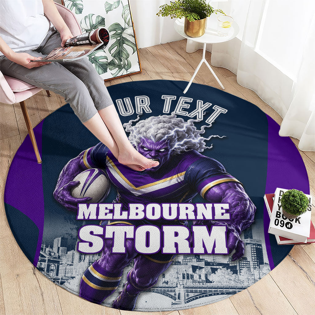 Personalised Sharks Rugby Round Carpet Storm Monster Mascot City Skyline 3D Graphic