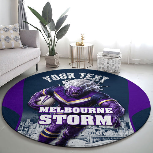 Personalised Sharks Rugby Round Carpet Storm Monster Mascot City Skyline 3D Graphic