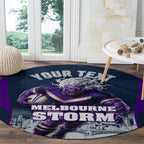 Personalised Sharks Rugby Round Carpet Storm Monster Mascot City Skyline 3D Graphic