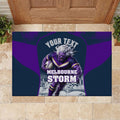 Personalised Sharks Rugby Rubber Doormat Storm Monster Mascot City Skyline 3D Graphic