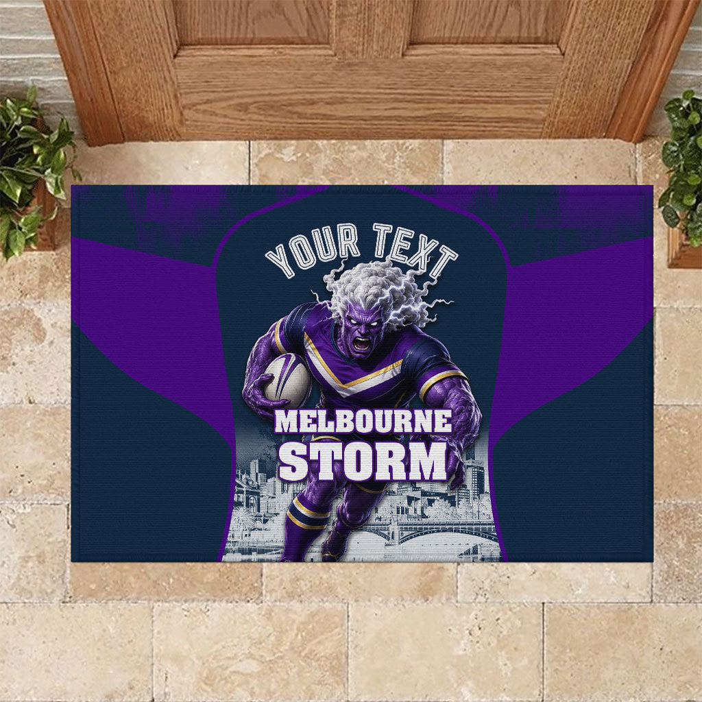 Personalised Sharks Rugby Rubber Doormat Storm Monster Mascot City Skyline 3D Graphic