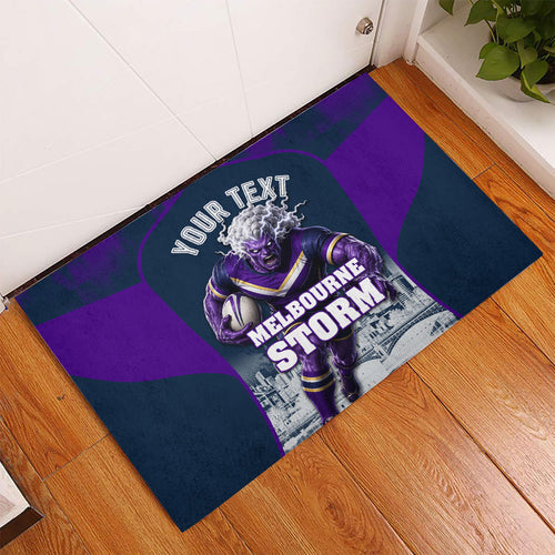 Personalised Sharks Rugby Rubber Doormat Storm Monster Mascot City Skyline 3D Graphic