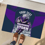 Personalised Sharks Rugby Rubber Doormat Storm Monster Mascot City Skyline 3D Graphic