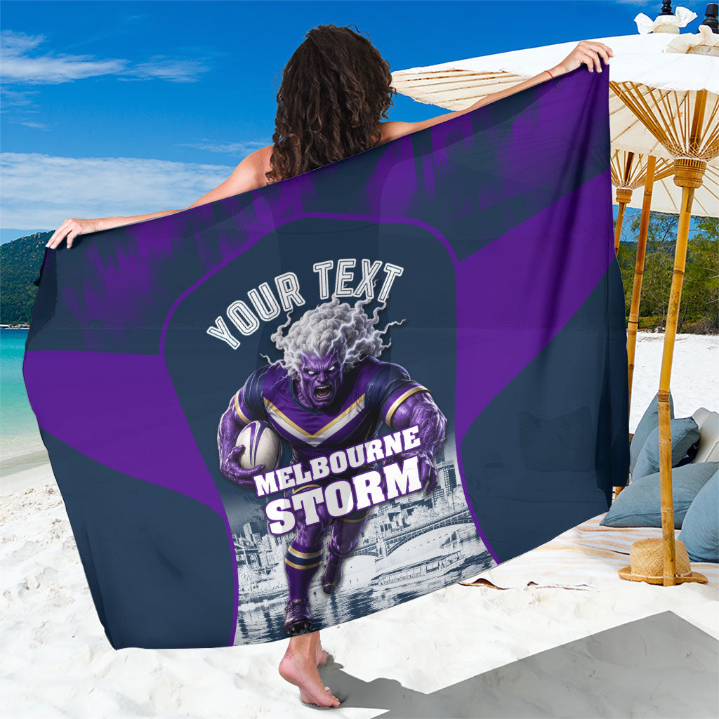 Personalised Sharks Rugby Sarong Storm Monster Mascot City Skyline 3D Graphic