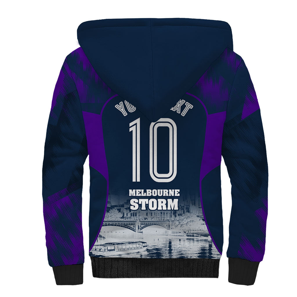 Personalised Sharks Rugby Sherpa Hoodie Storm Monster Mascot City Skyline 3D Graphic