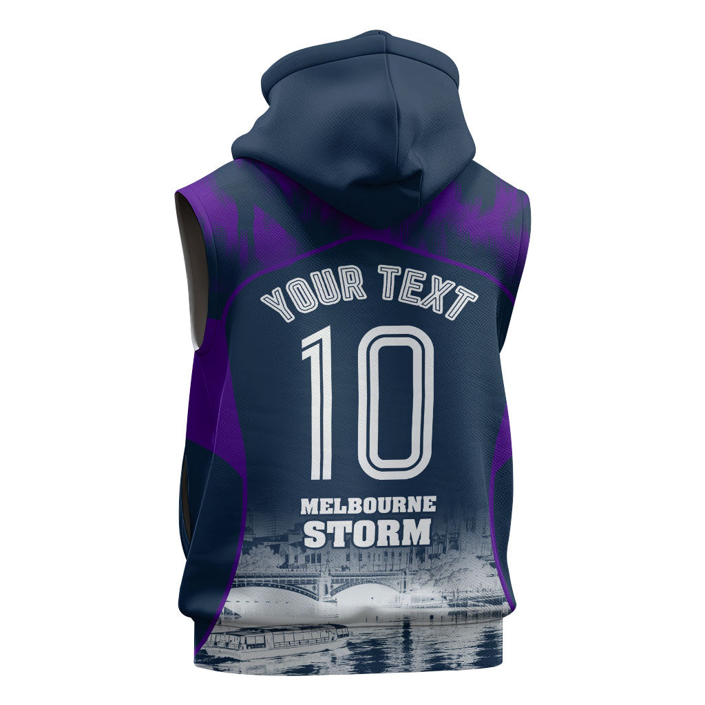 Personalised Sharks Rugby Sleeveless Hoodie Storm Monster Mascot City Skyline 3D Graphic