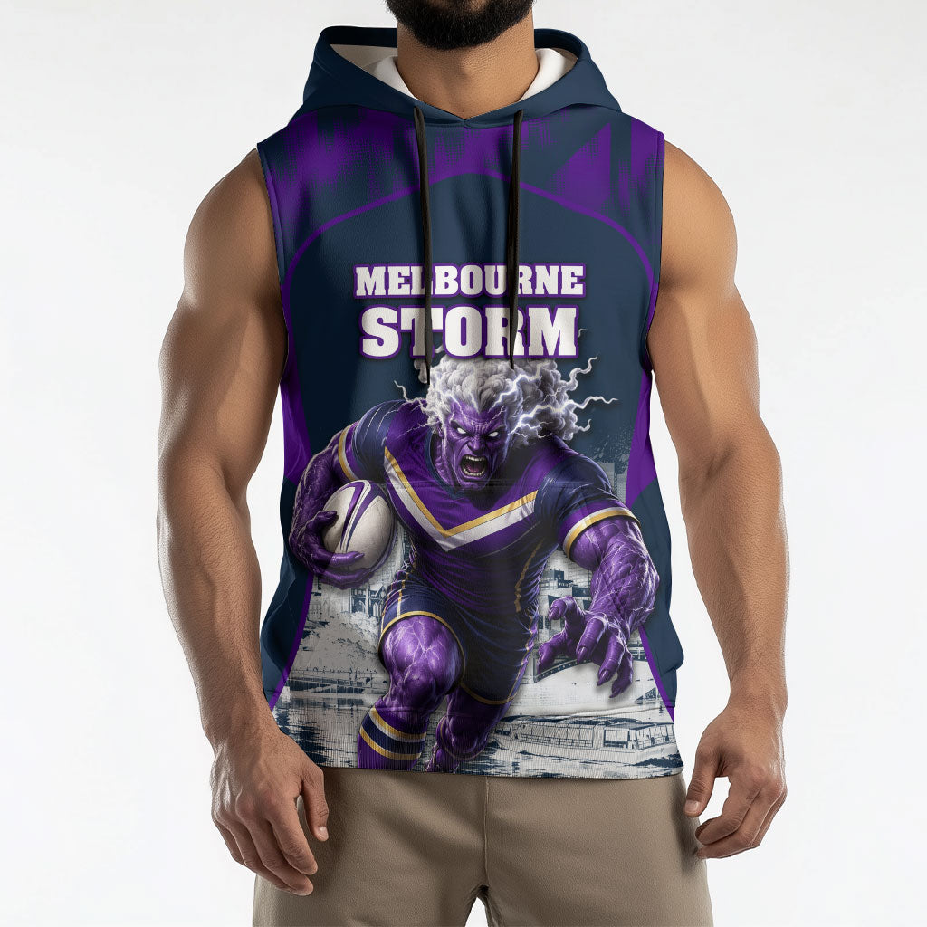 Personalised Sharks Rugby Sleeveless Hoodie Storm Monster Mascot City Skyline 3D Graphic
