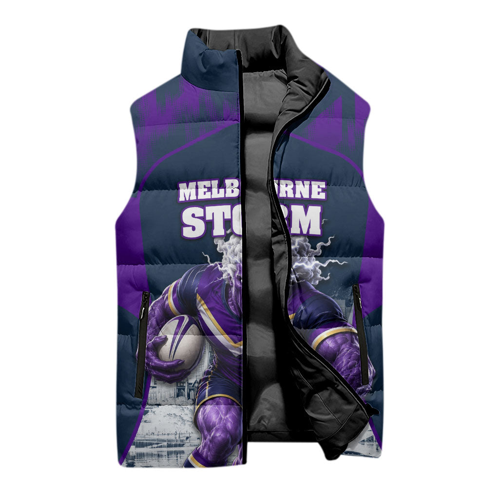 Personalised Sharks Rugby Sleeveless Puffer Jacket Storm Monster Mascot City Skyline 3D Graphic