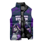 Personalised Sharks Rugby Sleeveless Puffer Jacket Storm Monster Mascot City Skyline 3D Graphic