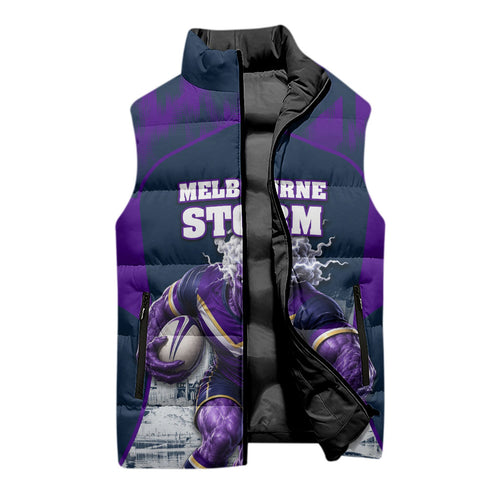 Personalised Sharks Rugby Sleeveless Puffer Jacket Storm Monster Mascot City Skyline 3D Graphic