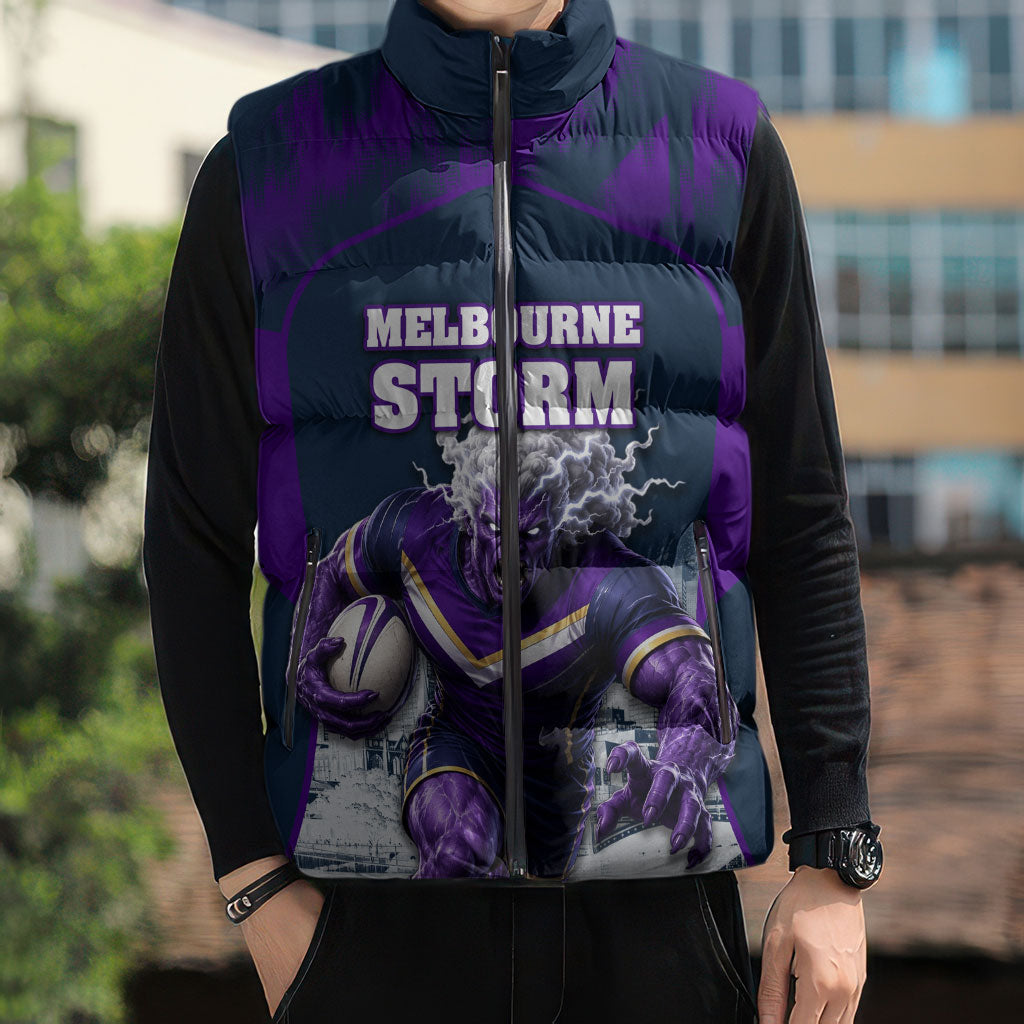 Personalised Sharks Rugby Sleeveless Puffer Jacket Storm Monster Mascot City Skyline 3D Graphic