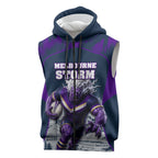Personalised Sharks Rugby Sleeveless Zip Hoodie Storm Monster Mascot City Skyline 3D Graphic