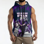 Personalised Sharks Rugby Sleeveless Zip Hoodie Storm Monster Mascot City Skyline 3D Graphic