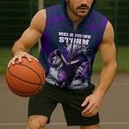 Personalised Sharks Rugby Sleeveless Zip Hoodie Storm Monster Mascot City Skyline 3D Graphic