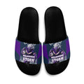 Personalised Sharks Rugby Slide Sandals Storm Monster Mascot City Skyline 3D Graphic