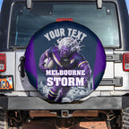 Personalised Sharks Rugby Spare Tire Cover Storm Monster Mascot City Skyline 3D Graphic