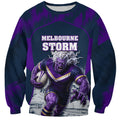 Personalised Sharks Rugby Sweatshirt Storm Monster Mascot City Skyline 3D Graphic