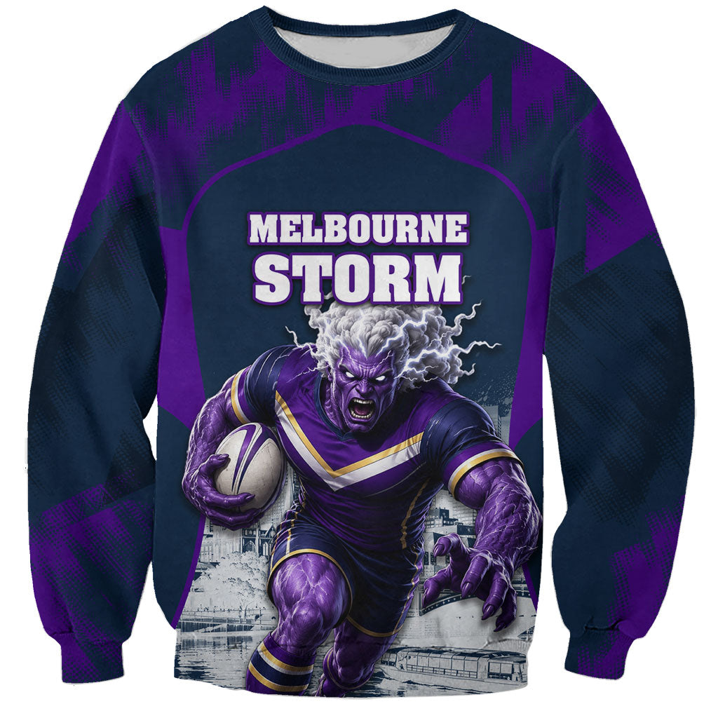 Personalised Sharks Rugby Sweatshirt Storm Monster Mascot City Skyline 3D Graphic