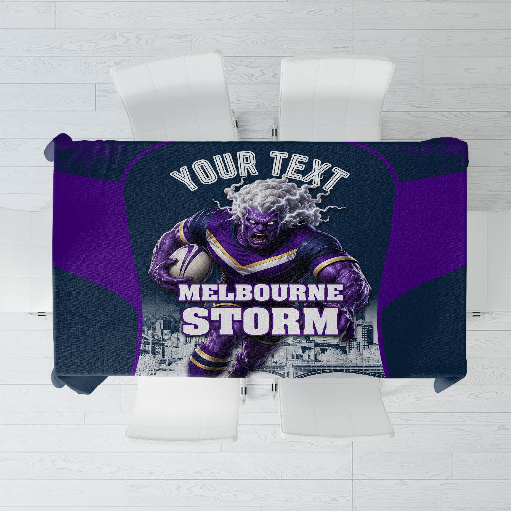 Personalised Sharks Rugby Tablecloth Storm Monster Mascot City Skyline 3D Graphic
