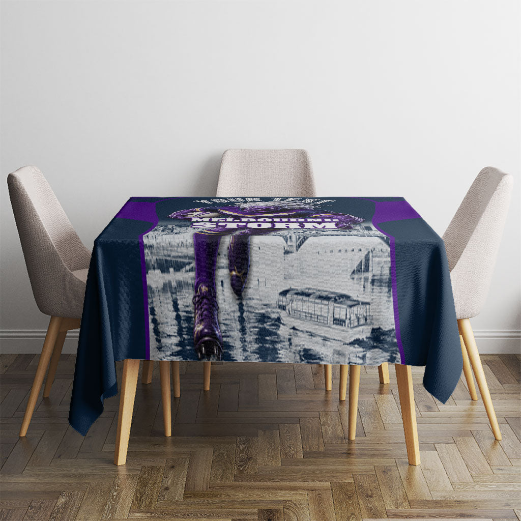 Personalised Sharks Rugby Tablecloth Storm Monster Mascot City Skyline 3D Graphic