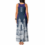 Personalised Sharks Rugby Tank Maxi Dress Storm Monster Mascot City Skyline 3D Graphic
