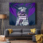 Personalised Sharks Rugby Tapestry Storm Monster Mascot City Skyline 3D Graphic