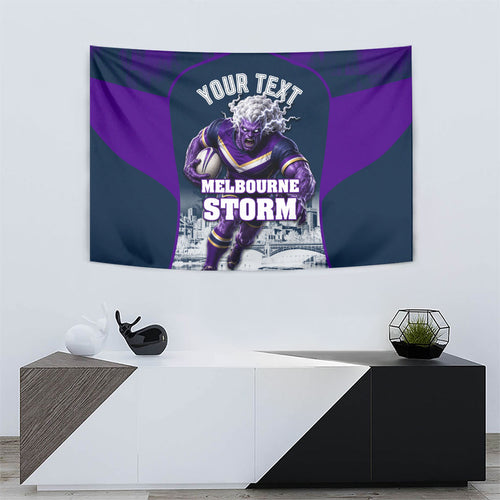Personalised Sharks Rugby Tapestry Storm Monster Mascot City Skyline 3D Graphic