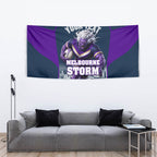 Personalised Sharks Rugby Tapestry Storm Monster Mascot City Skyline 3D Graphic