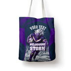 Personalised Sharks Rugby Tote Bag Storm Monster Mascot City Skyline 3D Graphic