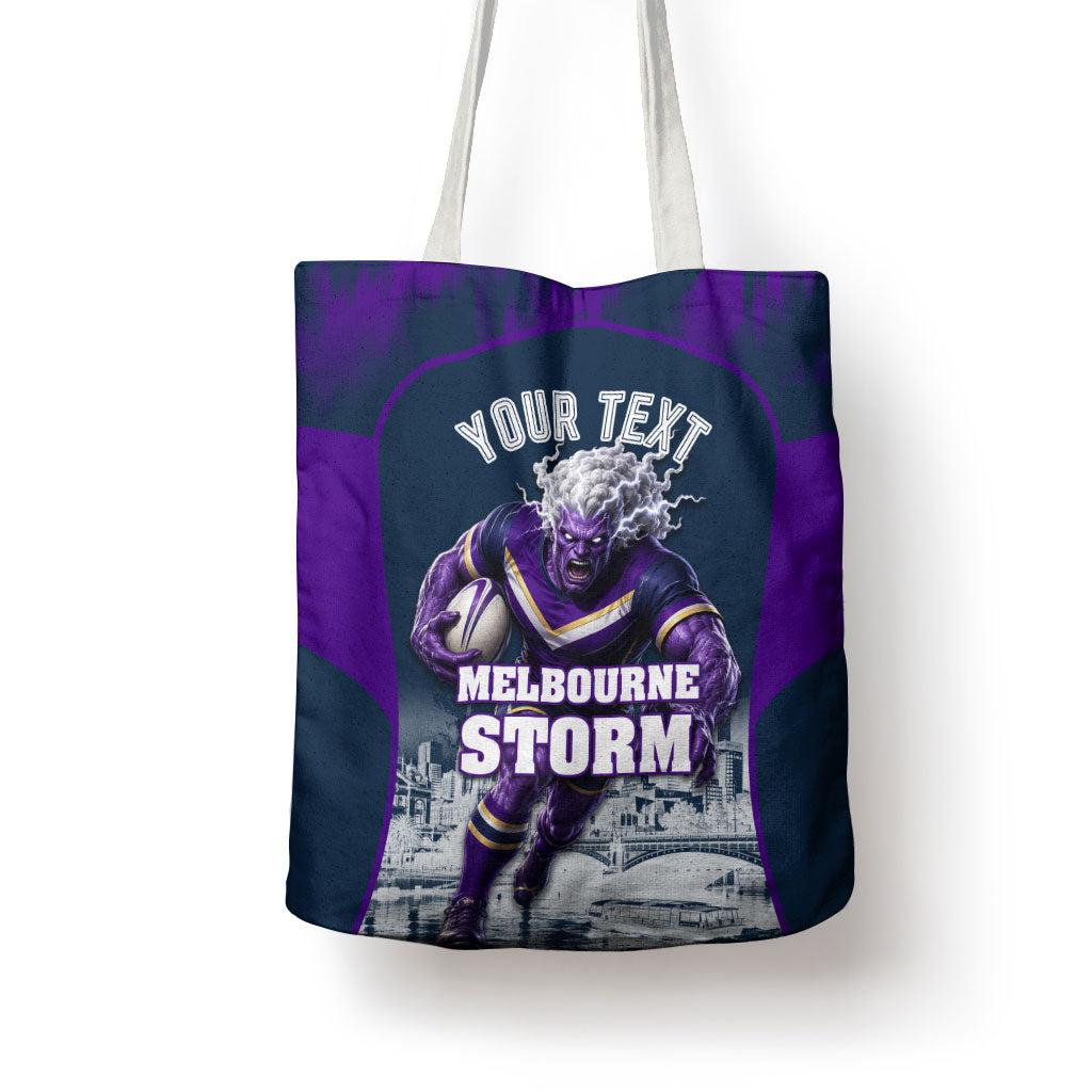 Personalised Sharks Rugby Tote Bag Storm Monster Mascot City Skyline 3D Graphic