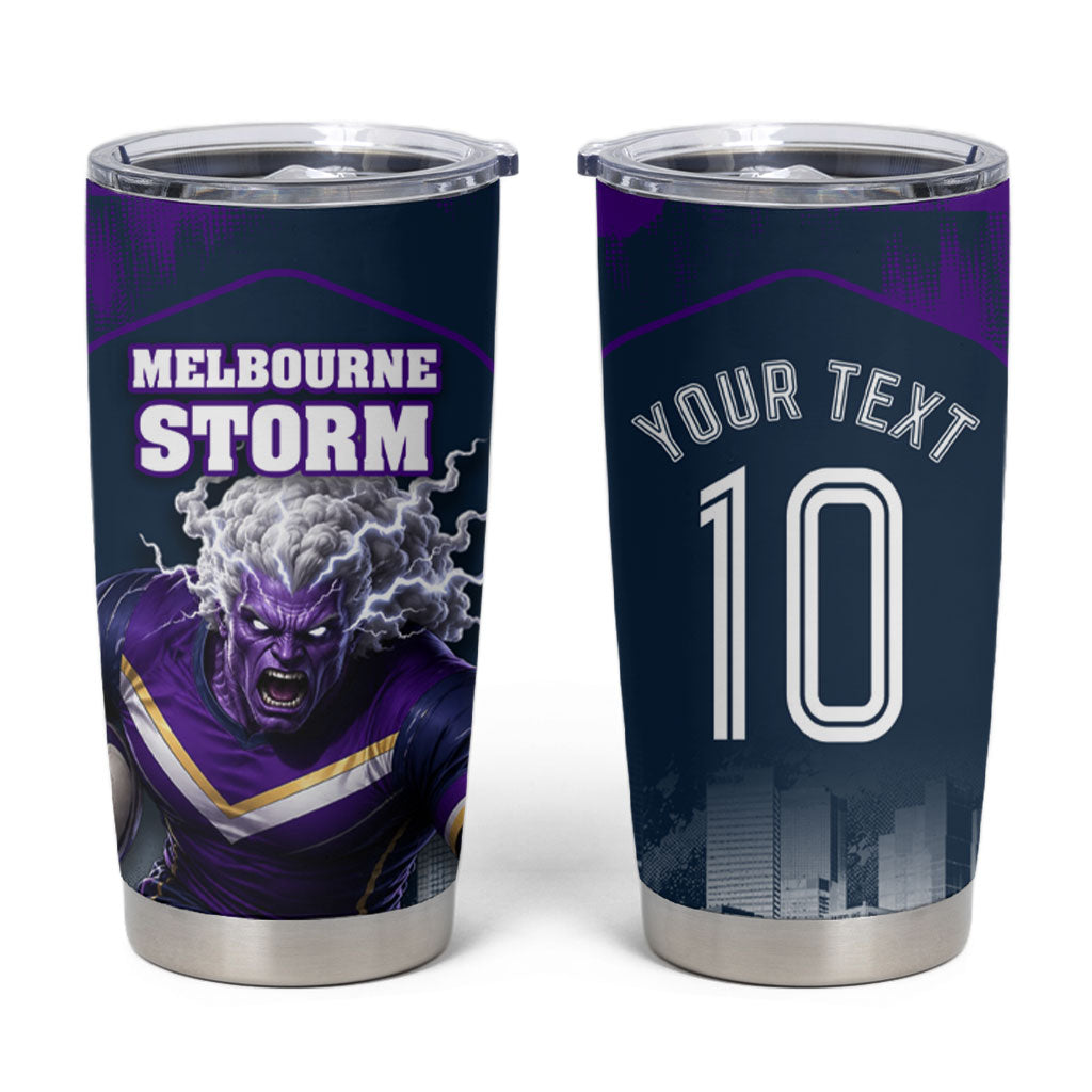 Personalised Sharks Rugby Tumbler Cup Storm Monster Mascot City Skyline 3D Graphic