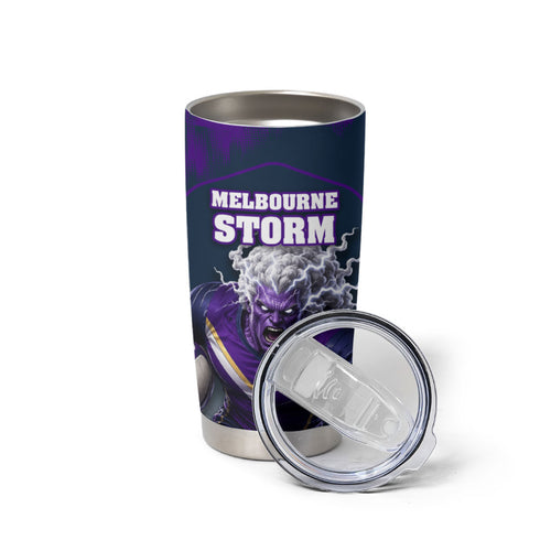 Personalised Sharks Rugby Tumbler Cup Storm Monster Mascot City Skyline 3D Graphic