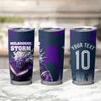 Personalised Sharks Rugby Tumbler Cup Storm Monster Mascot City Skyline 3D Graphic