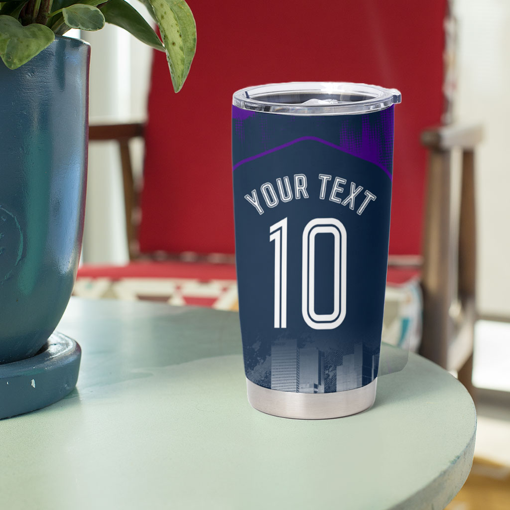 Personalised Sharks Rugby Tumbler Cup Storm Monster Mascot City Skyline 3D Graphic