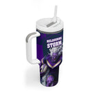 Personalised Sharks Rugby Tumbler With Handle Storm Monster Mascot City Skyline 3D Graphic