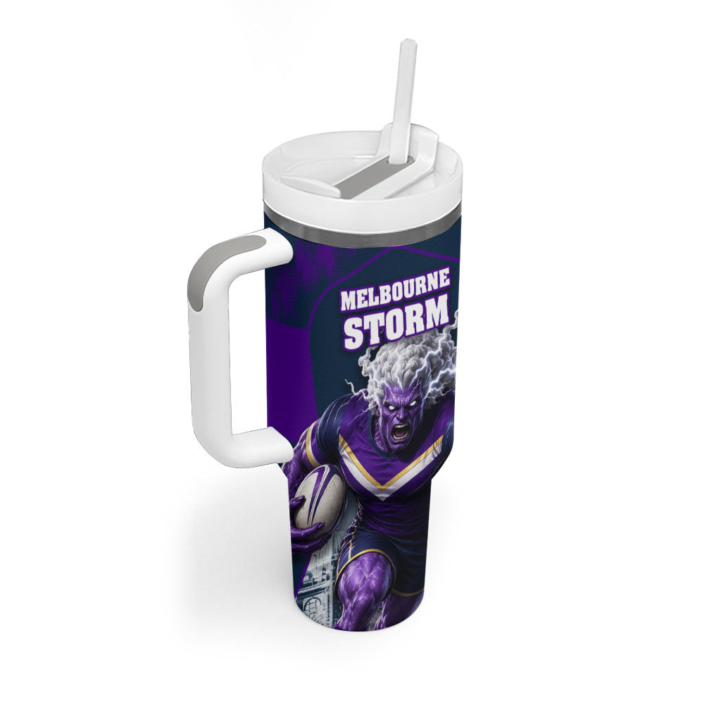 Personalised Sharks Rugby Tumbler With Handle Storm Monster Mascot City Skyline 3D Graphic