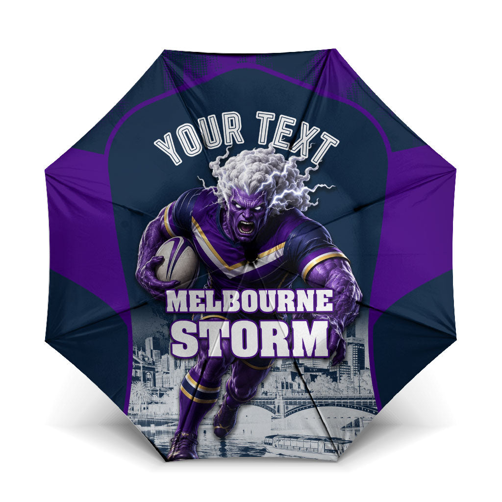 Personalised Sharks Rugby Umbrella Storm Monster Mascot City Skyline 3D Graphic