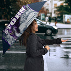Personalised Sharks Rugby Umbrella Storm Monster Mascot City Skyline 3D Graphic