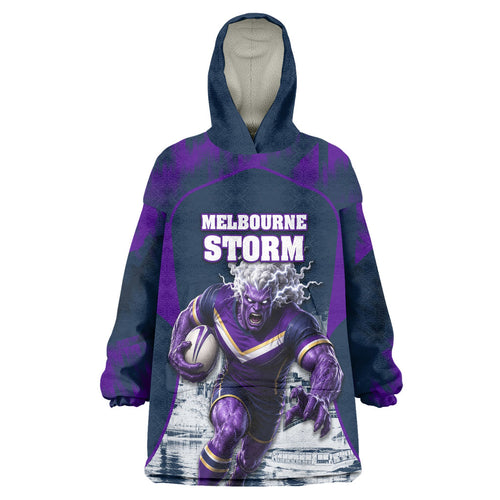 Personalised Sharks Rugby Wearable Blanket Hoodie Storm Monster Mascot City Skyline 3D Graphic