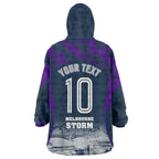 Personalised Sharks Rugby Wearable Blanket Hoodie Storm Monster Mascot City Skyline 3D Graphic