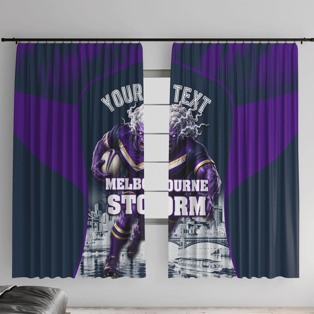 Personalised Sharks Rugby Window Curtain Storm Monster Mascot City Skyline 3D Graphic