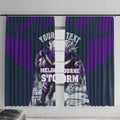 Personalised Sharks Rugby Window Curtain Storm Monster Mascot City Skyline 3D Graphic