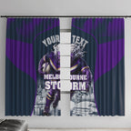 Personalised Sharks Rugby Window Curtain Storm Monster Mascot City Skyline 3D Graphic