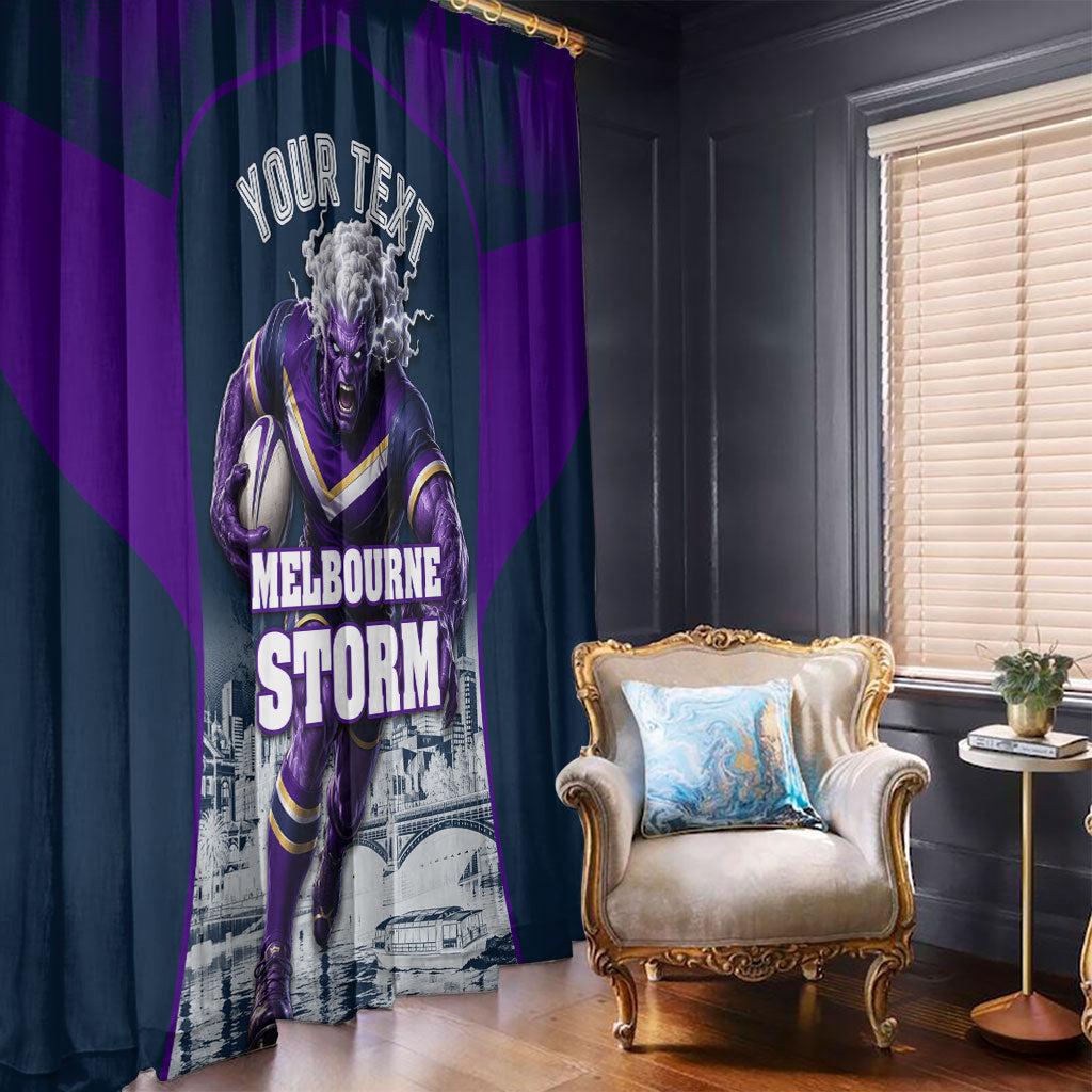 Personalised Sharks Rugby Window Curtain Storm Monster Mascot City Skyline 3D Graphic