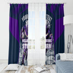 Personalised Sharks Rugby Window Curtain Storm Monster Mascot City Skyline 3D Graphic